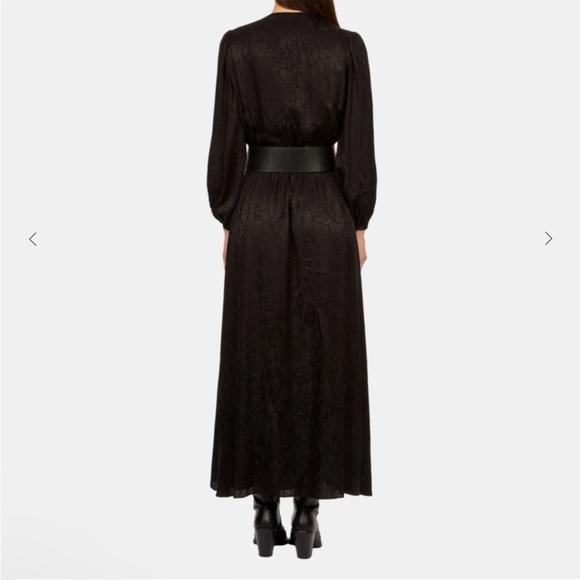 NWT $455 The Kooples LONG BLACK SNAKESKIN JACQUARD DRESS size 3 - Picture 4 of 17